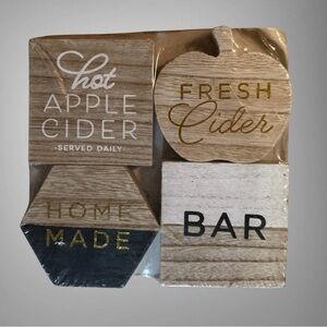 4 PACK WOODEN PROPS FOR FALL APPLE CIDER